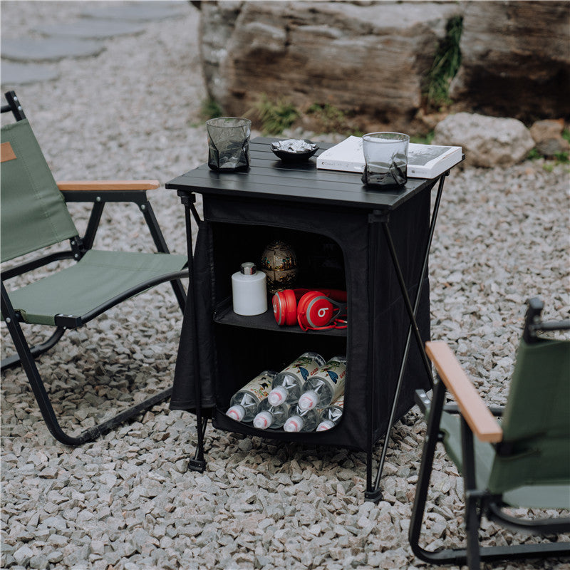 Load image into Gallery viewer, ZlCamp Aluminum alloy light camping kitchen outdoor storage table foldable kitchen cooking table picnic barbecue kitchen storage rack outdoor
