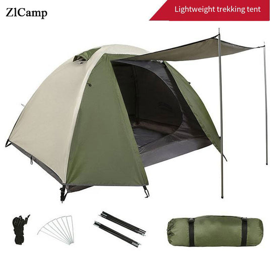 ZlCamp Outdoor camping two-person mountaineering tent portable lightweight double-layer rain and wind protection thickened mountaineers take hiking tent