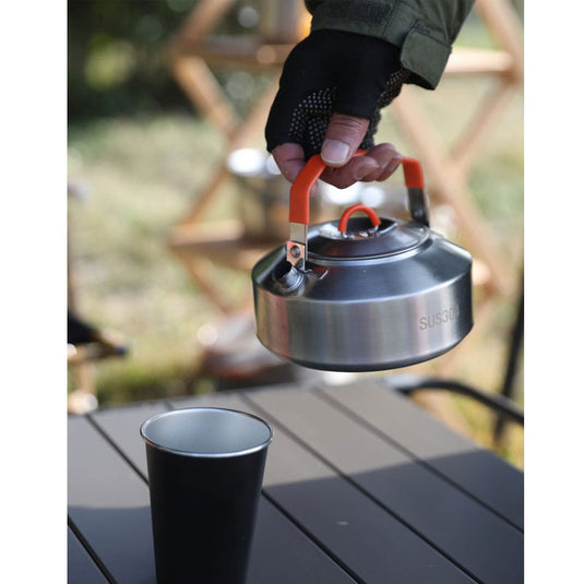 ZlCamp Outdoor kettle pot set picnic set Portable 304 stainless steel camping tableware set pot camping field