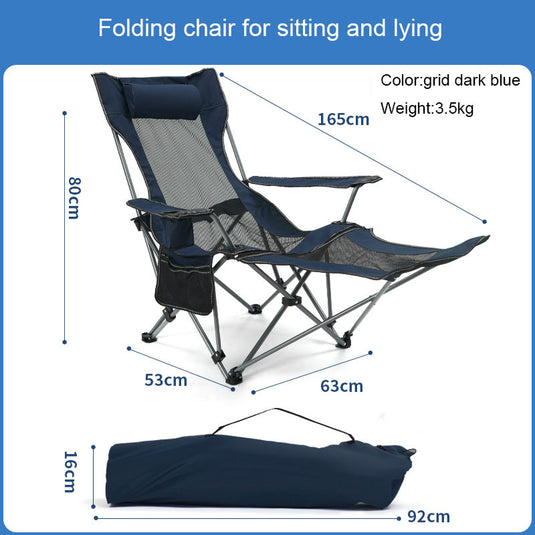 ZlCamp Outdoor folding chair, portable camping and picnic chair, dual purpose leisure fishing chair, lunch lounge chair
