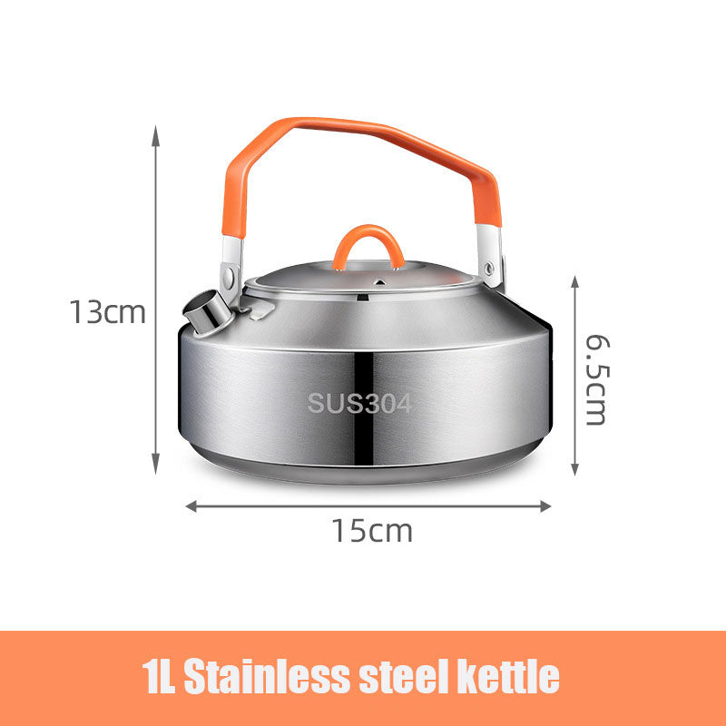Load image into Gallery viewer, ZlCamp 304 stainless steel kettle outdoor camping lightweight cooking utensils camping self driving portable tea pot open fire coffee pot
