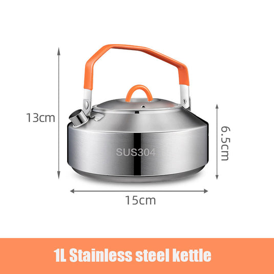 ZlCamp 304 stainless steel kettle outdoor camping lightweight cooking utensils camping self driving portable tea pot open fire coffee pot