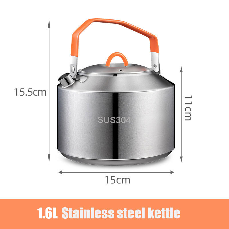 Load image into Gallery viewer, ZlCamp 304 stainless steel kettle outdoor camping lightweight cooking utensils camping self driving portable tea pot open fire coffee pot
