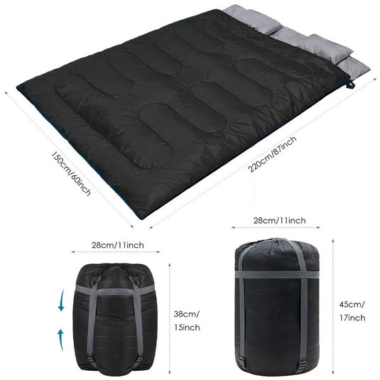 ZlCamp Outdoor double camping with pillow sleeping bag  waterproof
