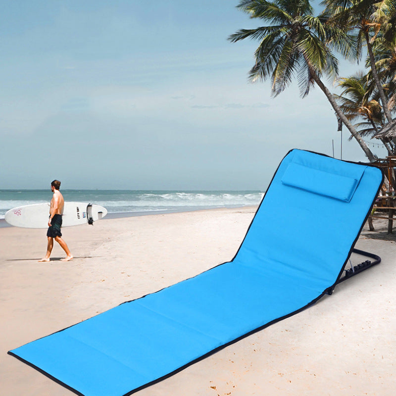 Load image into Gallery viewer, Outdoor beach mat Oxford cloth gear adjustable folding lounge chair camping,Beach Chair
