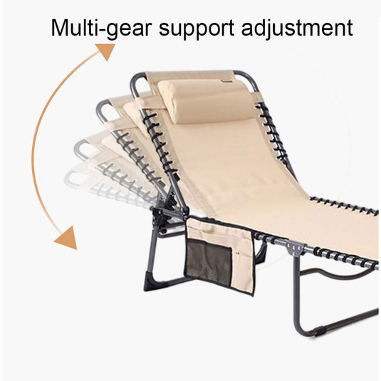 ZlCamp Lengthened and widened camping chair, outdoor chair, four adjustable levels, comfortable with pillows, folding chair