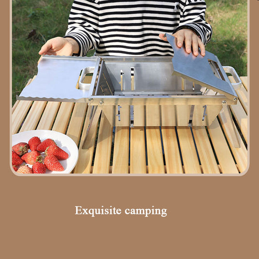 ZlCamp Portable outdoor grill Stainless steel grill Camping folding grill Charcoal gril