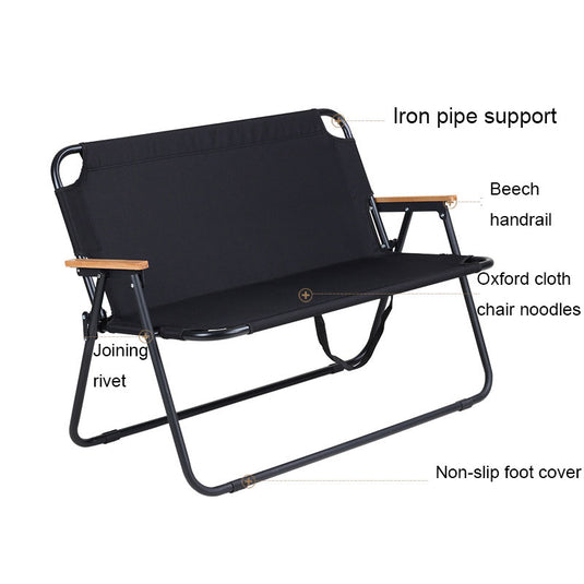 ZlCamp Outdoor two person  chair Camping chair Beach chair Backrest casual two person folding chair