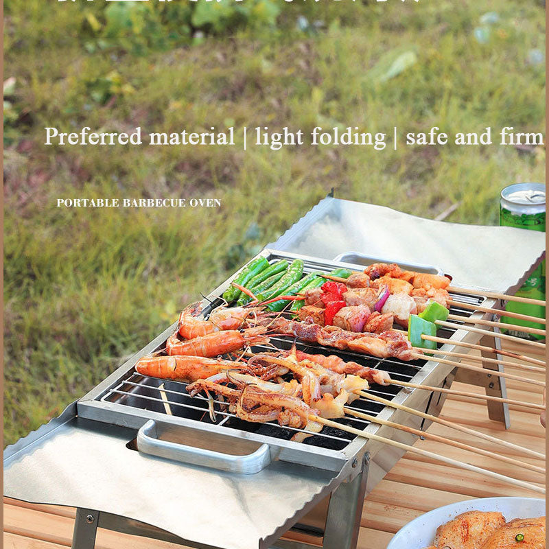 Load image into Gallery viewer, ZlCamp Portable outdoor grill Stainless steel grill Camping folding grill Charcoal gril
