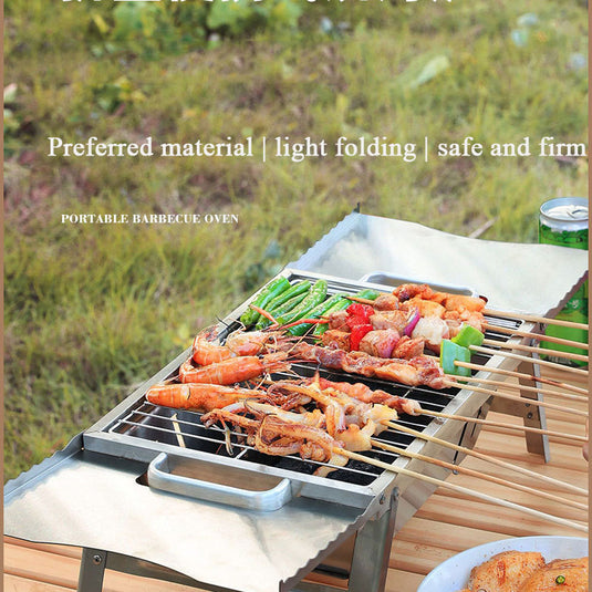 ZlCamp Portable outdoor grill Stainless steel grill Camping folding grill Charcoal gril