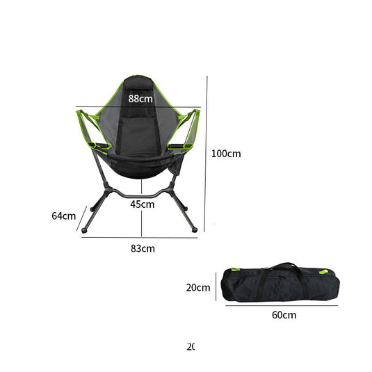 ZlCamp Outdoor camping rocking chair, portable folding chair, outdoor camping moon chair, courtyard leisure swing chair, fishing chair