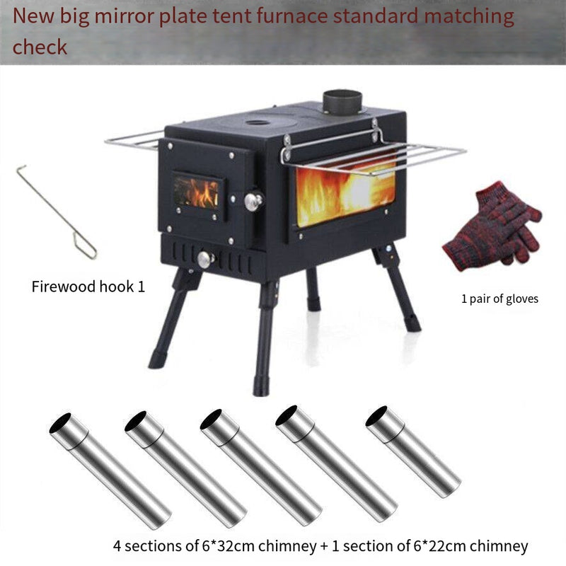 Load image into Gallery viewer, ZlCamp Collapsible multi-purpose heating tent stove Outdoor stainless steel camping stove Picnic camping light wood stove
