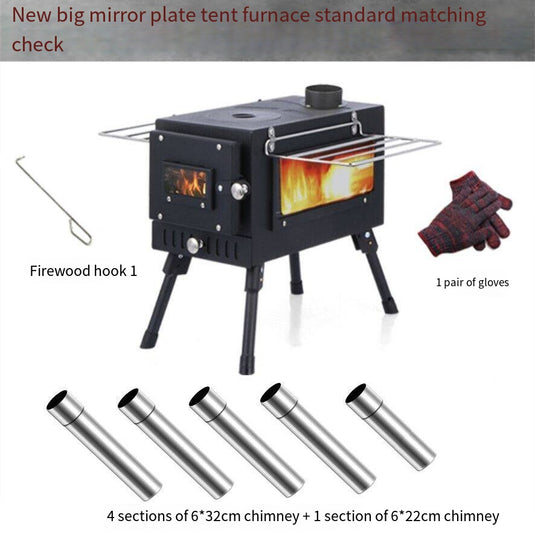 ZlCamp Collapsible multi-purpose heating tent stove Outdoor stainless steel camping stove Picnic camping light wood stove