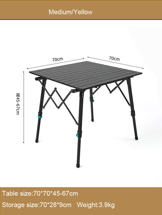 ZlCamp Outdoor folding table portable table aluminum alloy picnic camping self driving lifting table
